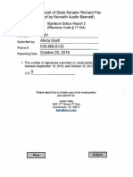 Recall of State Senator Richard Pan Signature Status Report 2 Yolo County