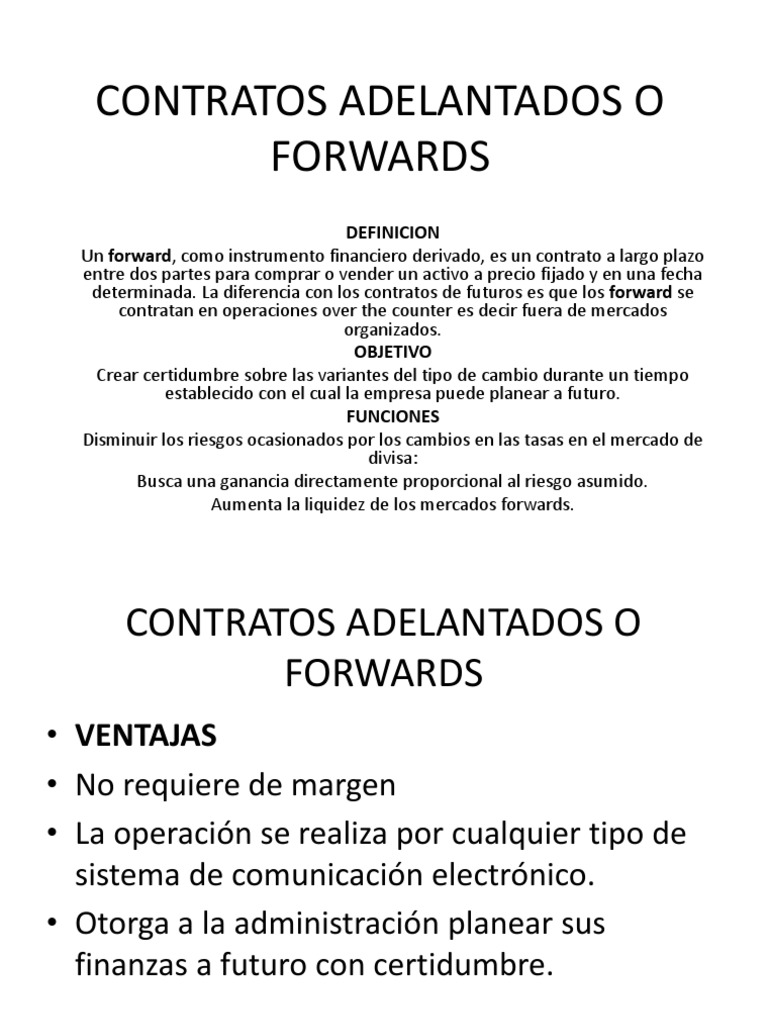 Contratos Forward: Definición y Ejemplos | PDF | Contratos futuros ...