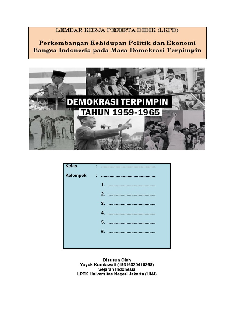Lkpd Sejarah Indonesia Demokrasi Terpimpin