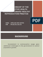The Relationship of The Reproductive Health Messages Toward Healthy Reproduction Practice