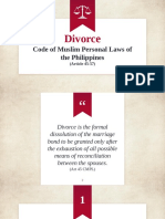 Divorce in Code of Personal Muslim Law