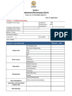 Section A: Candidate Information: Section B: Areas of Research