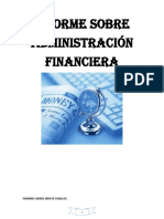 Informe Sobre Administración Financiera: Nombre: Karen Zárate Cubillos