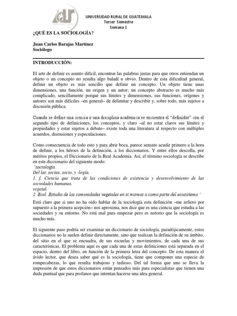 Introducción a la Sociología en Guatemala | PDF | Sociología | Sociedad