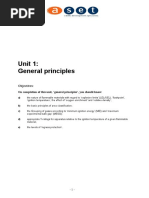 Unit 1: General Principles: Objectives