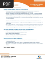 Windows Server MCSA MCSE Certification Training: Course Brochure & Syllabus