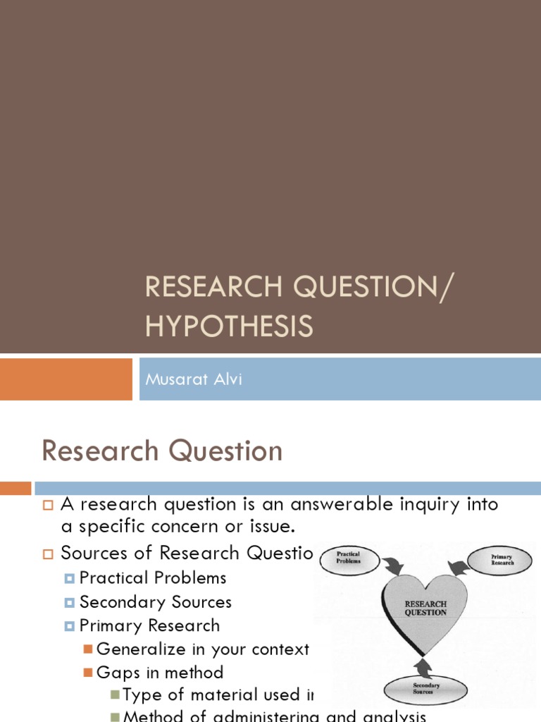 Research Question Hypothesis | PDF | Hypothesis | Question