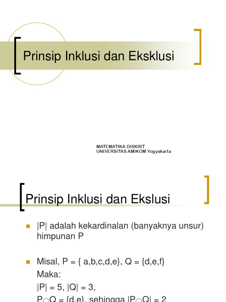 Prinsip Inklusi Dan Eksklusi | PDF