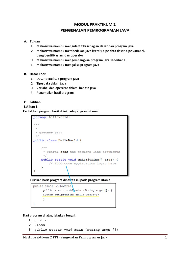 Praktikum Pengenalan Pemrograman Java | PDF | Komputer