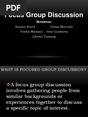 Focus Group Discussion