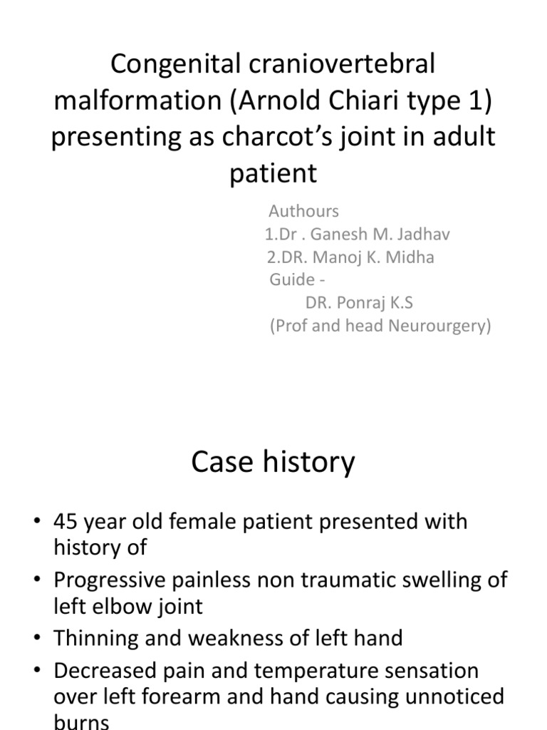 Congenital Craniovertebral Malformation (Arnold Chiari Type 1 | PDF ...