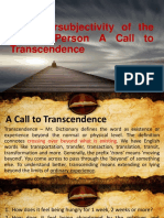 The Intersubjectivity of The Human Person A Call To Transcendence