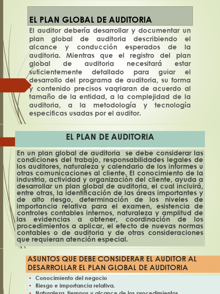 Af Plan Global de Auditoria - Examen Caja Bancos | PDF | Auditoría ...