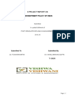 A Project Report On: Disinvestment Policy of India