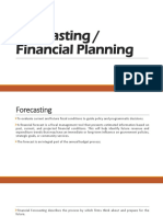 Report Forecasting or Financial Planning