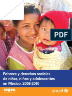 Pobreza y derechos sociales de niñas, niños y adolescentes, 2008-2010