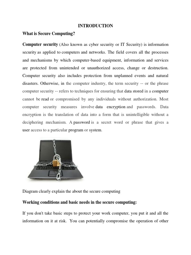 What Is Secure Computing? Computer Security (Also Known As Cyber ...