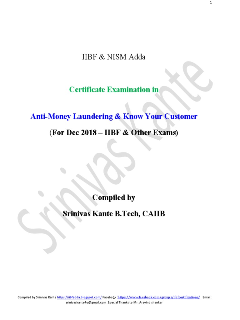 New Iibf Aml& Kyc 2018 Border PDF | PDF | Financial Action Task Force ...