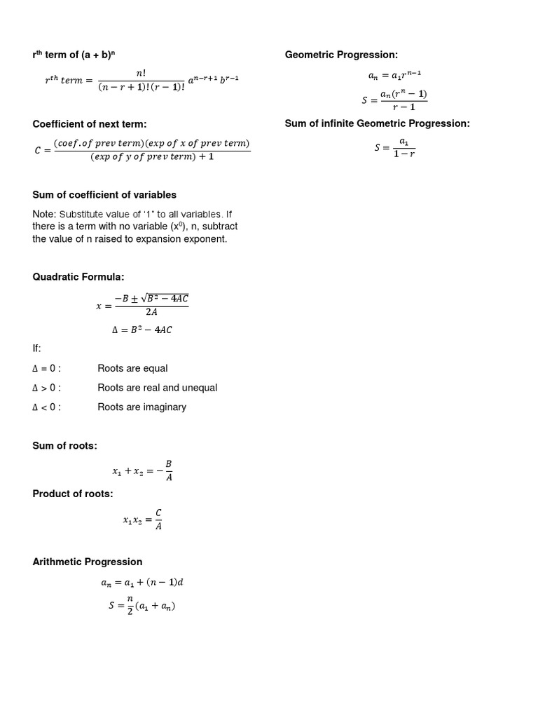 R Term of (A + B) Geometric Progression | PDF