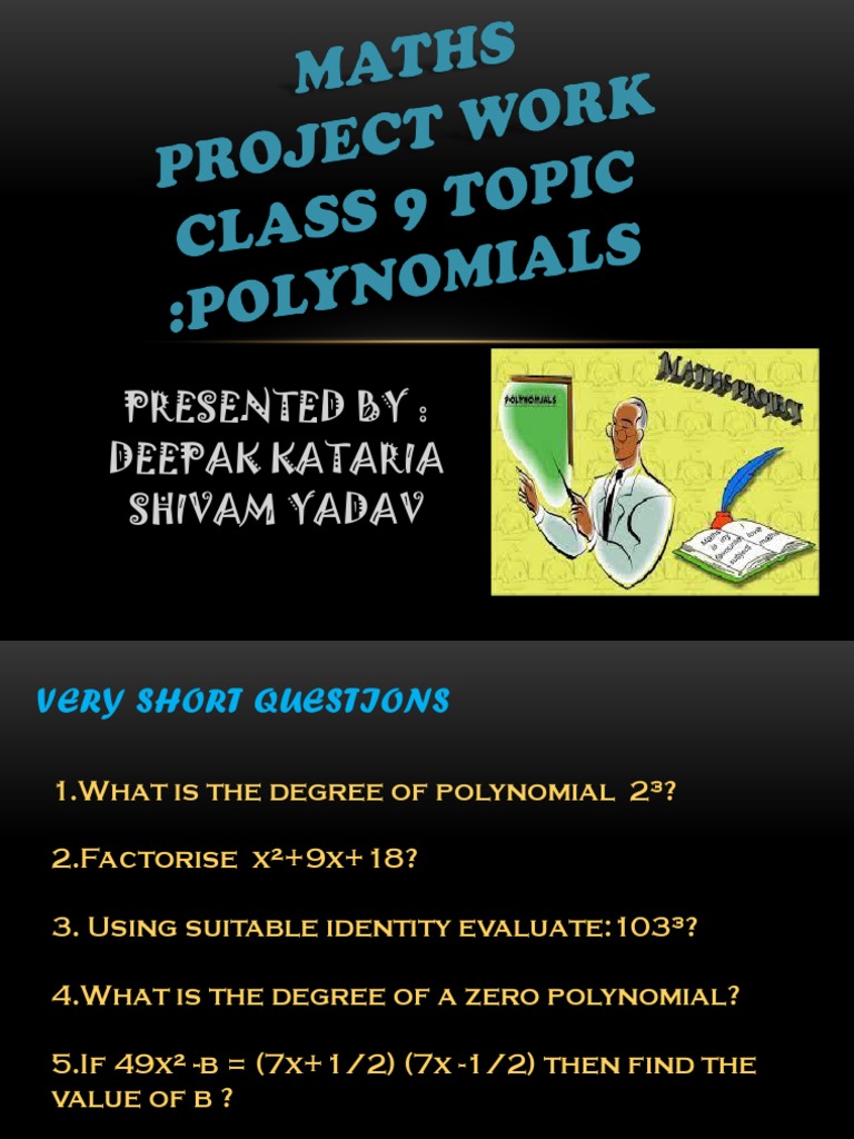 Class 9 Polynomial Project Questions | PDF
