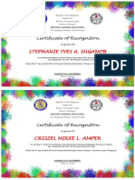 Stephanie Yves A. Suganob: Certificate of Recogniton