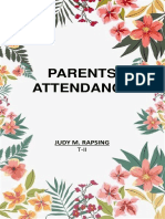 Parents Attendance: Judy M. Rapsing