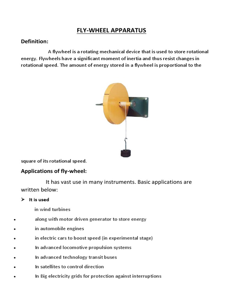 Flywheel Applications & Benefits | PDF | Science & Mathematics ...
