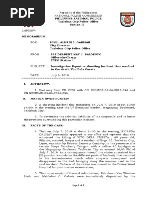 Investigation Report