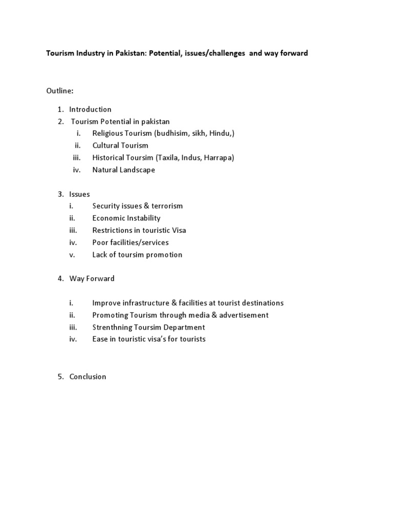 Tourism Industry In Pakistan PDF Pakistan Tourism