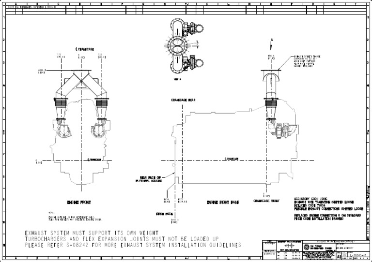 Exhaust System Must Support Its Own Weight Turbochargers and Flex