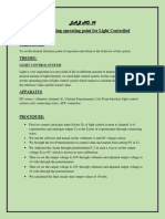 Setting and Analyzing Operating Point For Light Controlled System