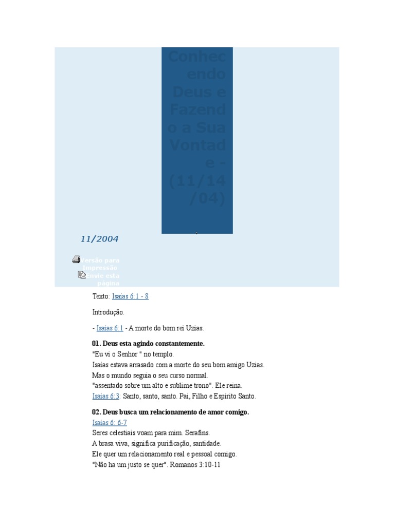 Conhecendo Deus E Fazendo A Sua Vontade Pdf