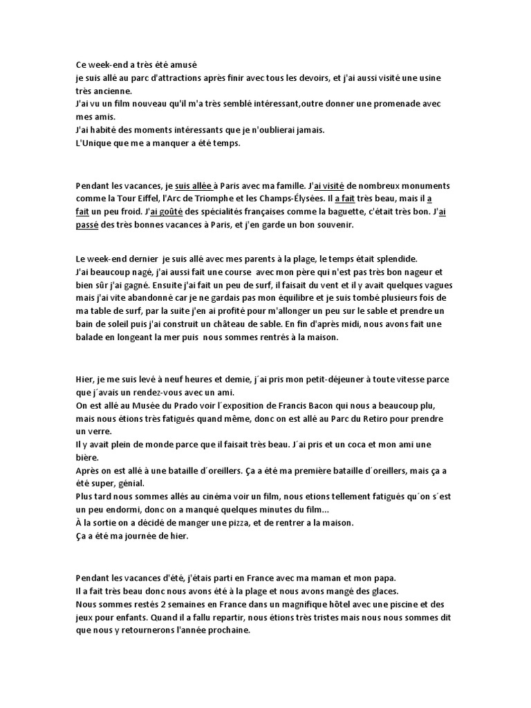 J ai été Voir Ou Je Suis Allé Voir Passé Composé | PDF | Londres | Loisirs