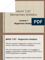 MATH 1107 Elementary Statistics: Regression Analysis