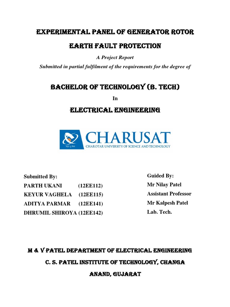 Rotor Earth Fault Protection of Generator PDF Electrical Components