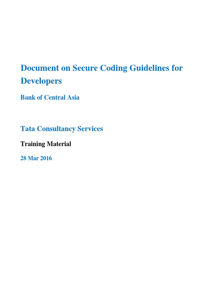 BCA - Secure Coding Guidelines For Developers PDF | PDF | Http Cookie ...