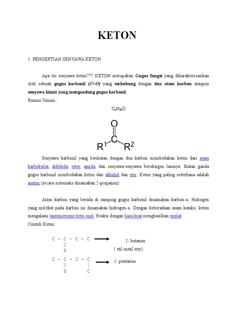 Sifat dan Struktur Senyawa Keton | PDF