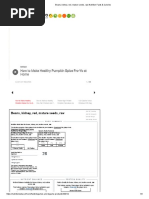 Beans, Kidney, Red, Mature Seeds, Raw Nutrition Facts & Calories