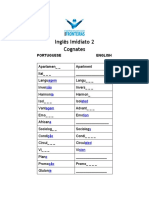 Inglês Imidiato 2 Cognates: Portuguese English