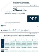 October 2019 Timetable Provisional PDF