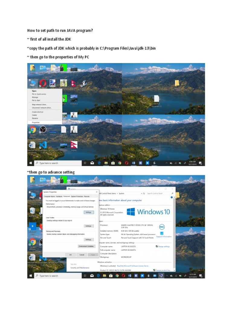 How To Set Path To Run JAVA Program | PDF