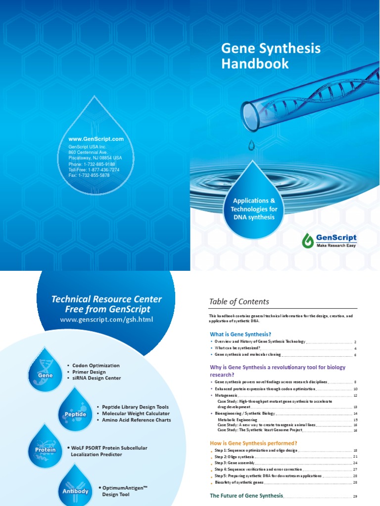 Gene Synthesis Handbook PDF Molecular Cloning Gene