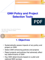 GNH Policy and Project Selection Tools: Centre For Bhutan Studies