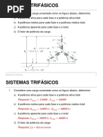 Exercícios Sistemas Trifásicos Respostas