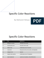 Specific Color Reactions: by Mehwish Nawaz