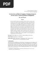 An Overview On Effective Employee Training Systems of Private Sector Commercial Banks in Bangladesh