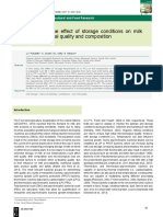 Evaluacion Dle Efecto de Las Condiciones de Almacenamiento de La Leche en Su Calidad Microbiologica y Composicional