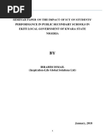 Seminar Paper On The Impact of Ict On Students' Performance in Public Secondary Schools in Ekiti Local Government of Kwara State Nigeria