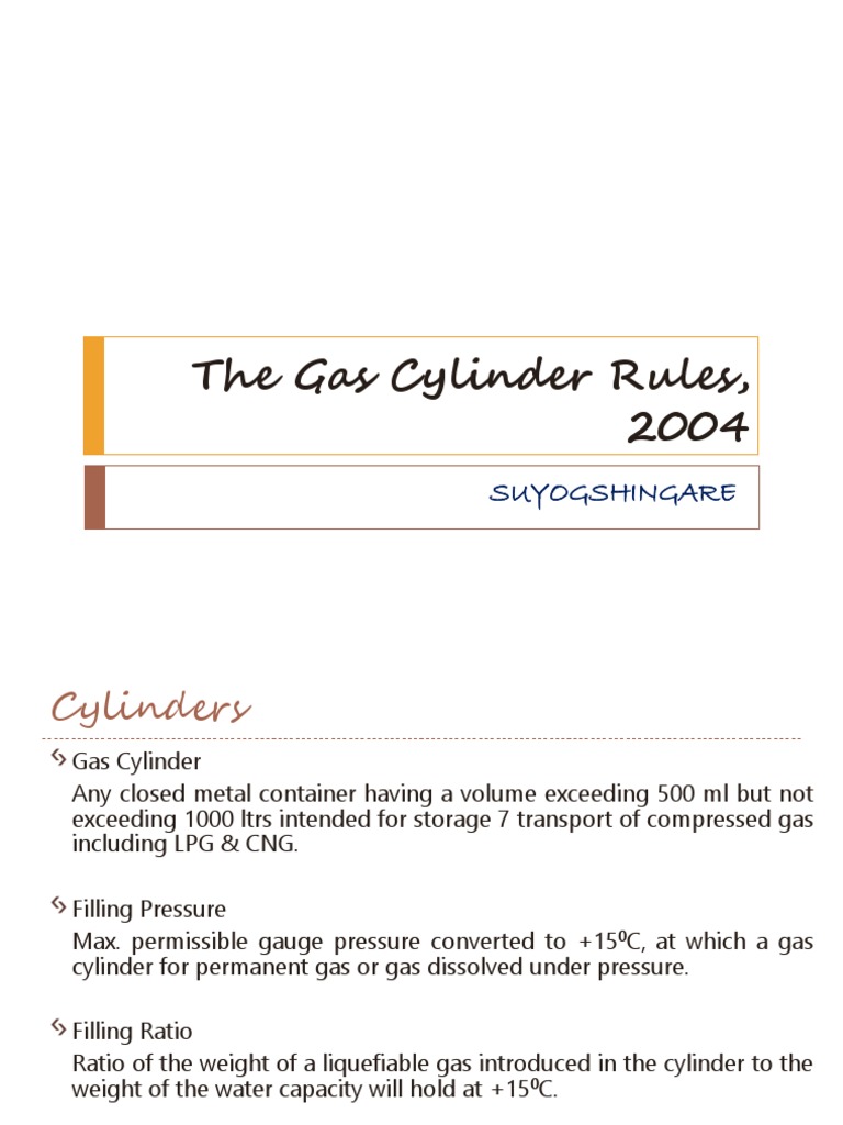 Gas Cylinder Rule, 2004 PDF Liquefied Petroleum Gas Propane
