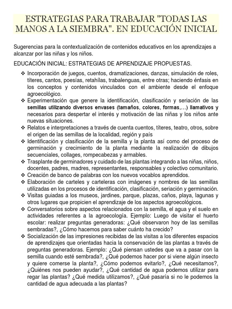 Estrategias de aprendizaje basadas en la naturaleza para promover el ...